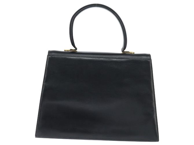 Borsa a mano in pelle Gancini Salvatore Ferragamo 2 in 1 Nero Oro Auth BA7323 - vista 2