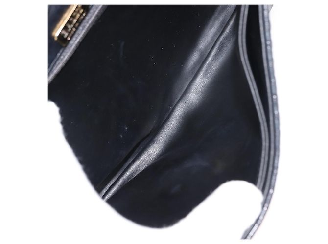 BALLY Borsa a Spalla in Pelle Trapuntata con Catena Nero Oro Auth am9465 D'oro - vista 12
