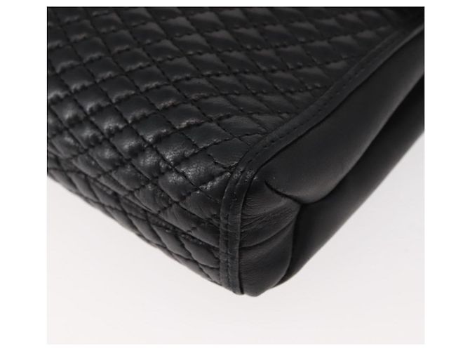 BALLY Borsa a Spalla in Pelle Trapuntata con Catena Nero Oro Auth am9465 D'oro - vista 14
