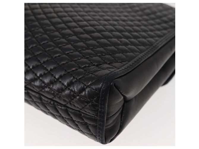 BALLY Borsa a Spalla in Pelle Trapuntata con Catena Nero Oro Auth am9465 D'oro - vista 16