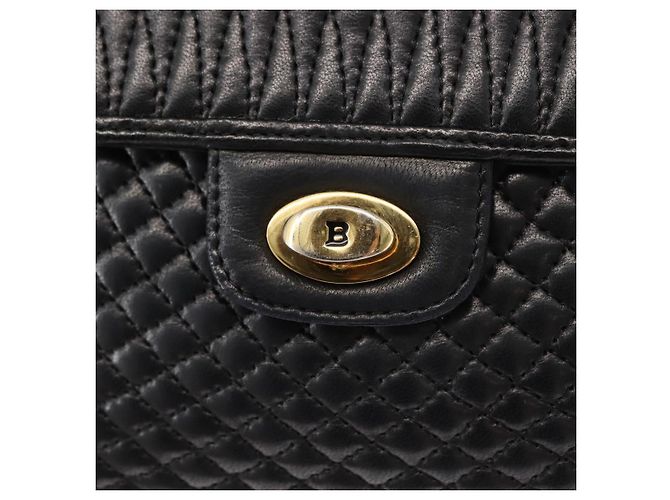 BALLY Borsa a Spalla in Pelle Trapuntata con Catena Nero Oro Auth am9465 D'oro - vista 17