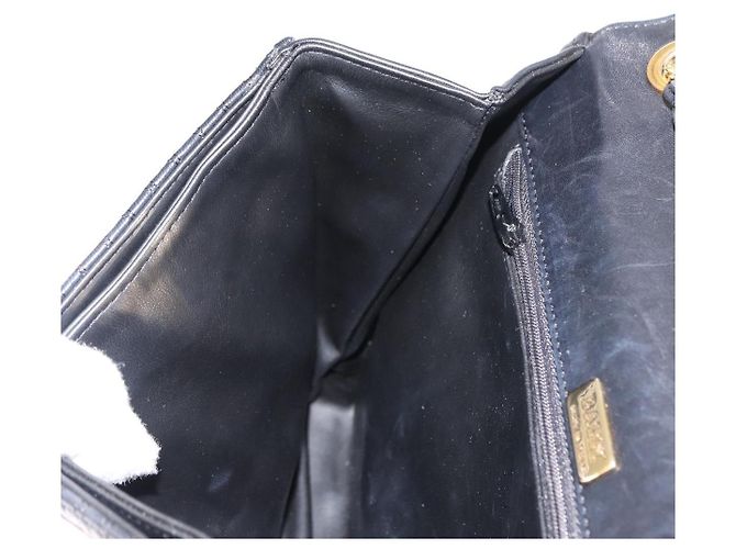 BALLY Borsa a Spalla in Pelle Trapuntata con Catena Nero Oro Auth am9465 D'oro - vista 19