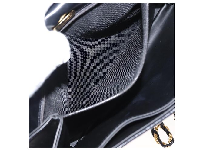 BALLY Borsa a Spalla in Pelle Trapuntata con Catena Nero Oro Auth am9465 D'oro - vista 20