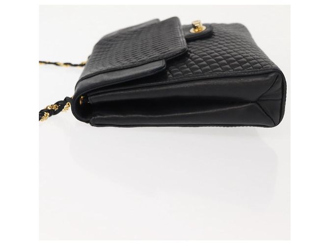 BALLY Borsa a Spalla in Pelle Trapuntata con Catena Nero Oro Auth am9465 D'oro - vista 4