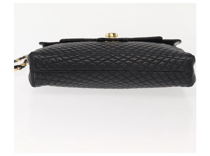 BALLY Borsa a Spalla in Pelle Trapuntata con Catena Nero Oro Auth am9465 D'oro - vista 5