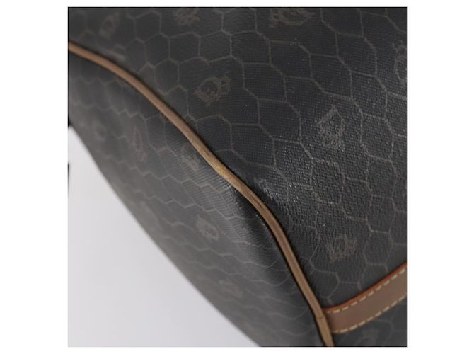 Borsa Boston in tela a nido d'ape PVC nera e oro Christian Dior Auth bs30245 Nero D'oro - vista 14