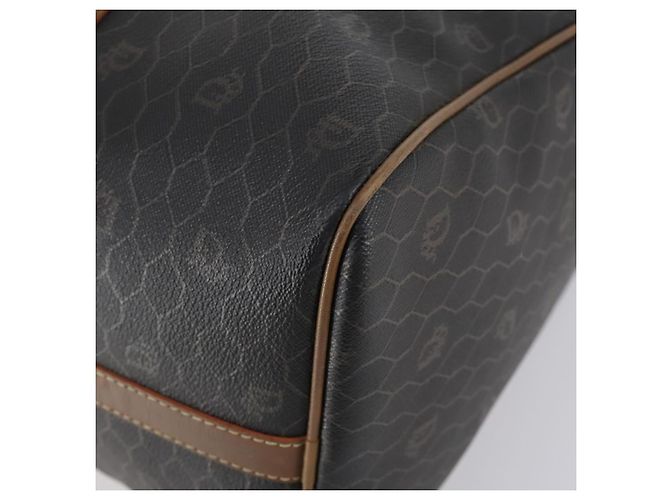 Borsa Boston in tela a nido d'ape PVC nera e oro Christian Dior Auth bs30245 Nero D'oro - vista 15