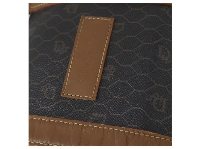 Borsa Boston in tela a nido d'ape PVC nera e oro Christian Dior Auth bs30245 Nero D'oro - vista 17
