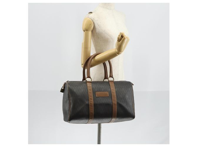 Borsa Boston in tela a nido d'ape PVC nera e oro Christian Dior Auth bs30245 Nero D'oro - vista 21