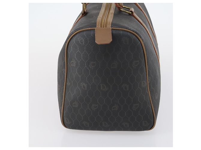 Borsa Boston in tela a nido d'ape PVC nera e oro Christian Dior Auth bs30245 Nero D'oro - vista 3