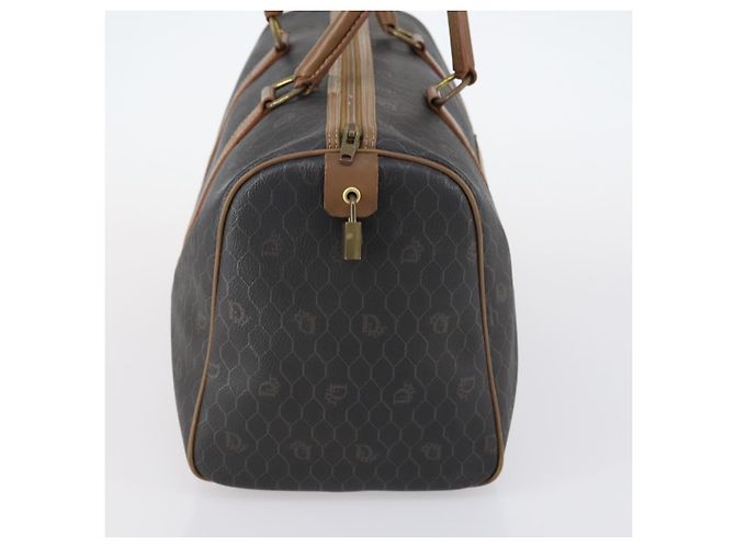Borsa Boston in tela a nido d'ape PVC nera e oro Christian Dior Auth bs30245 Nero D'oro - vista 4