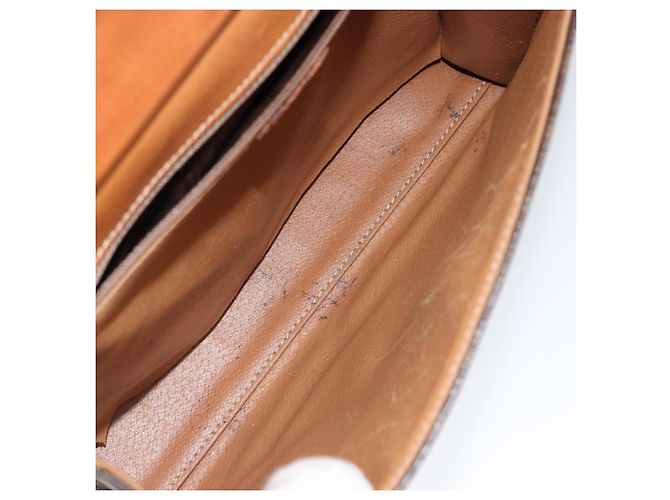 Céline Borsa a mano in tela Macadam CELINE in pelle PVC marrone oro Auth 149127 D'oro - vista 11