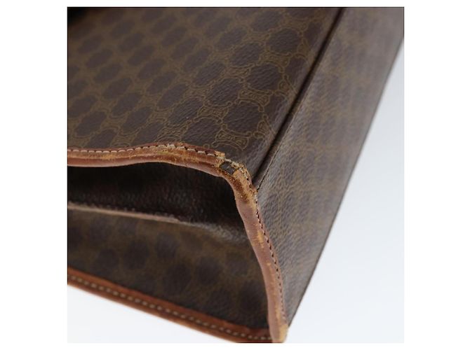 Céline Borsa a mano in tela Macadam CELINE in pelle PVC marrone oro Auth 149127 D'oro - vista 16