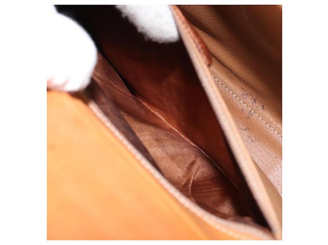 Céline Borsa a mano in tela Macadam CELINE in pelle PVC marrone oro Auth 149127 D'oro - vista 21