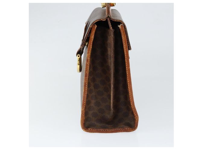 Céline Borsa a mano in tela Macadam CELINE in pelle PVC marrone oro Auth 149127 D'oro - vista 3