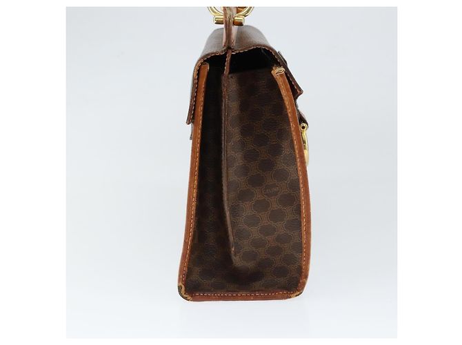 Céline Borsa a mano in tela Macadam CELINE in pelle PVC marrone oro Auth 149127 D'oro - vista 4