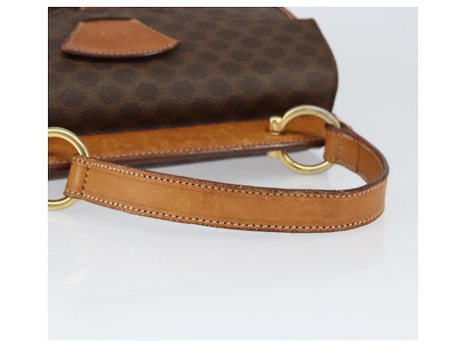 Céline Borsa a mano in tela Macadam CELINE in pelle PVC marrone oro Auth 149127 D'oro - vista 7