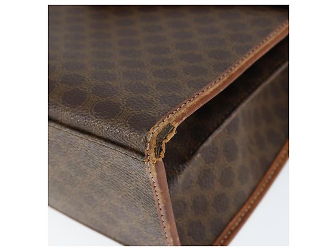 Céline Borsa a mano in tela Macadam CELINE in pelle PVC marrone oro Auth 149127 D'oro - vista 9