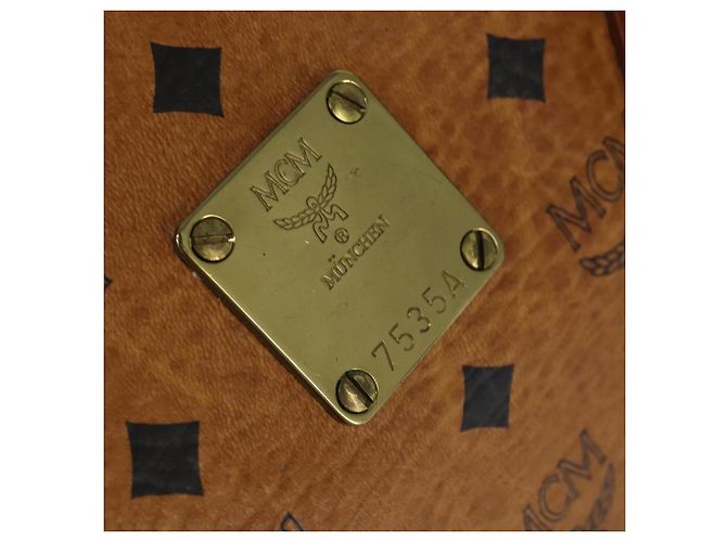 Borsa Boston MCM Logogram Vicetos in pelle PVC 2 in 1 marrone oro Auth am9555 D'oro - vista 12
