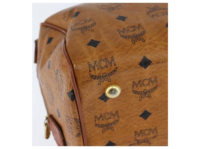 Borsa Boston MCM Logogram Vicetos in pelle PVC 2 in 1 marrone oro Auth am9555 D'oro - vista 14