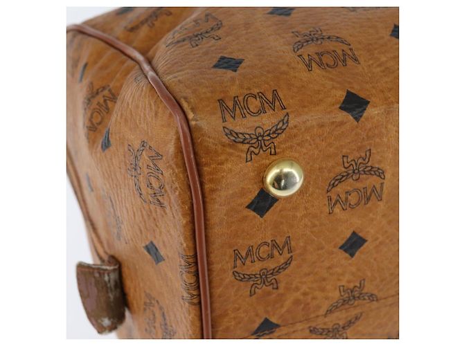 Borsa Boston MCM Logogram Vicetos in pelle PVC 2 in 1 marrone oro Auth am9555 D'oro - vista 16