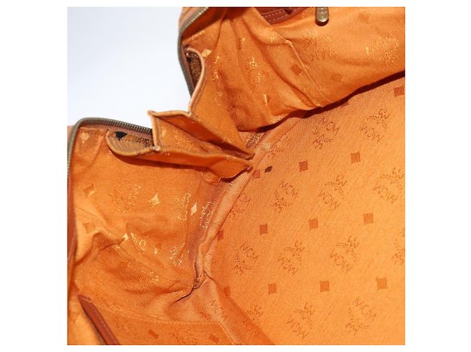 Borsa Boston MCM Logogram Vicetos in pelle PVC 2 in 1 marrone oro Auth am9555 D'oro - vista 19