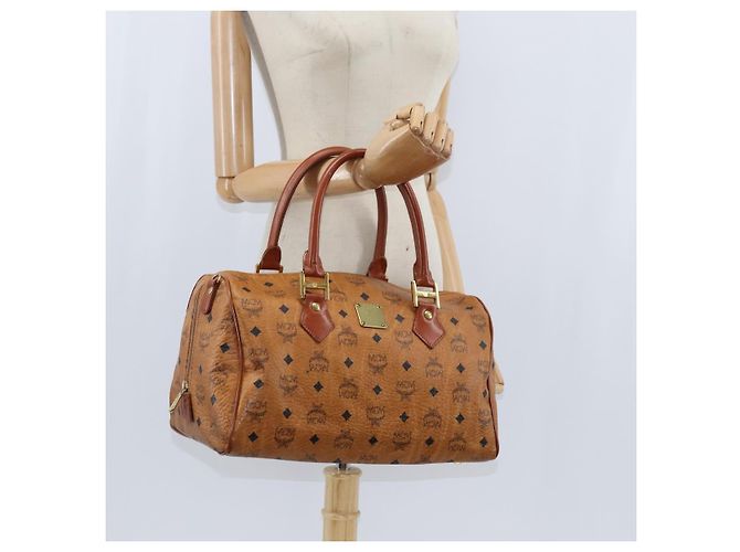 Borsa Boston MCM Logogram Vicetos in pelle PVC 2 in 1 marrone oro Auth am9555 D'oro - vista 21