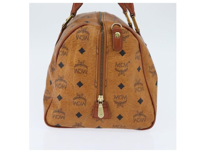 Borsa Boston MCM Logogram Vicetos in pelle PVC 2 in 1 marrone oro Auth am9555 D'oro - vista 3