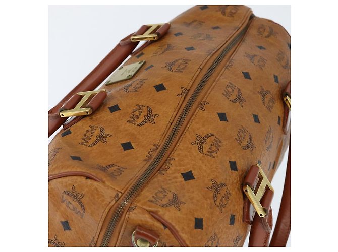 Borsa Boston MCM Logogram Vicetos in pelle PVC 2 in 1 marrone oro Auth am9555 D'oro - vista 6