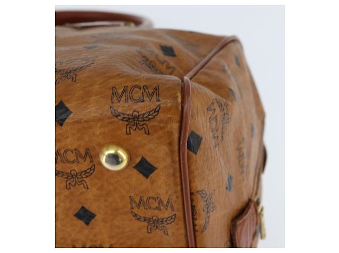 Borsa Boston MCM Logogram Vicetos in pelle PVC 2 in 1 marrone oro Auth am9555 D'oro - vista 9