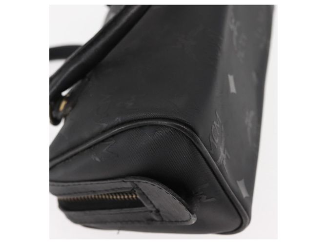 MCM Vicetos Logogram Mini Borsa a Mano in Pelle PVC Nera Oro Auth bs30228 Nero D'oro - vista 15