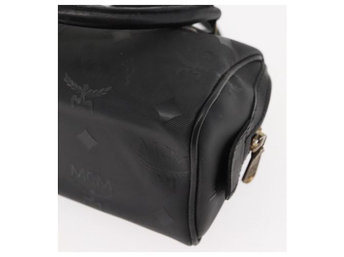 MCM Vicetos Logogram Mini Borsa a Mano in Pelle PVC Nera Oro Auth bs30228 Nero D'oro - vista 16