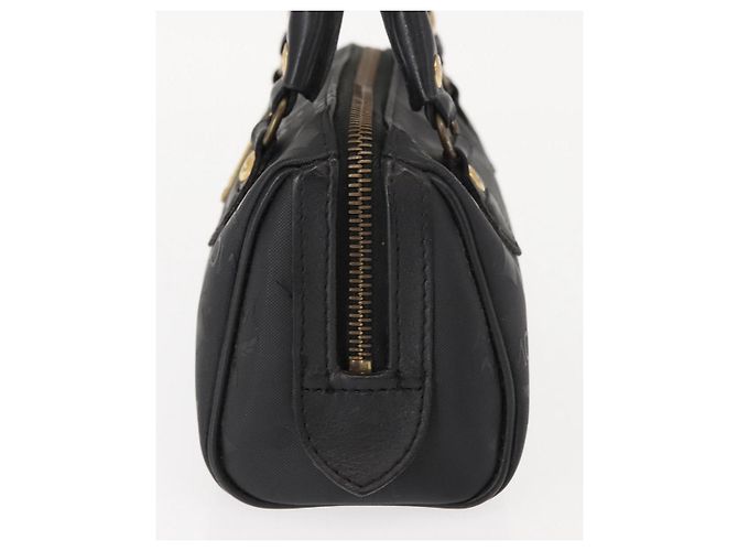 MCM Vicetos Logogram Mini Borsa a Mano in Pelle PVC Nera Oro Auth bs30228 Nero D'oro - vista 3