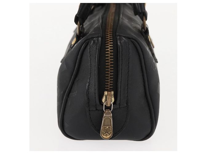 MCM Vicetos Logogram Mini Borsa a Mano in Pelle PVC Nera Oro Auth bs30228 Nero D'oro - vista 4