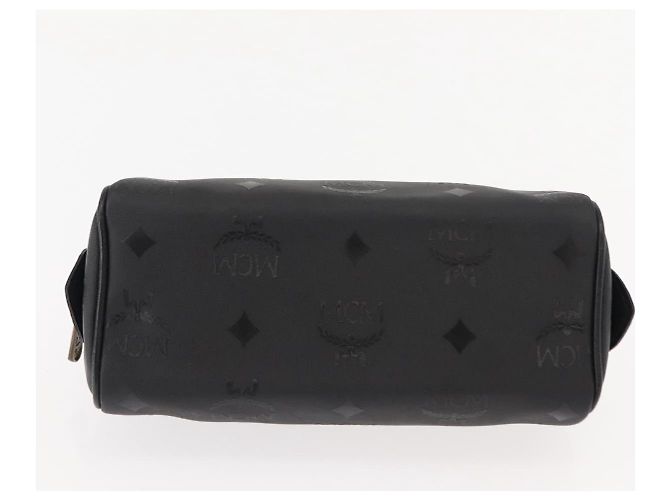 MCM Vicetos Logogram Mini Borsa a Mano in Pelle PVC Nera Oro Auth bs30228 Nero D'oro - vista 5