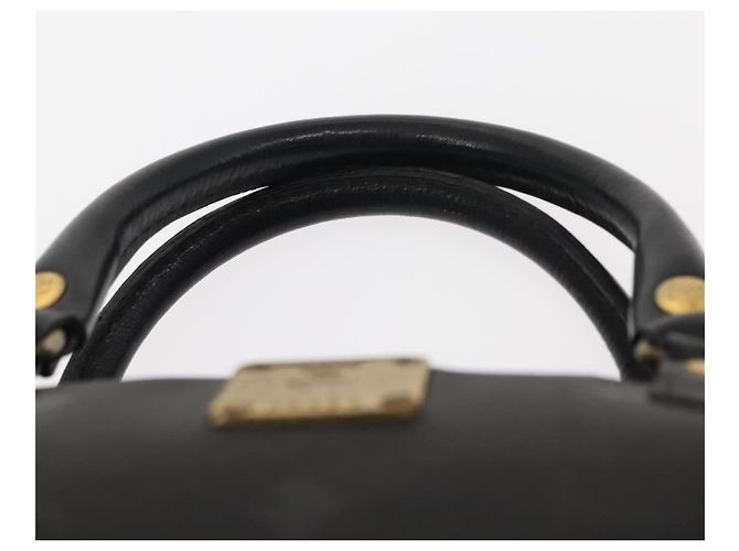 MCM Vicetos Logogram Mini Borsa a Mano in Pelle PVC Nera Oro Auth bs30228 Nero D'oro - vista 8