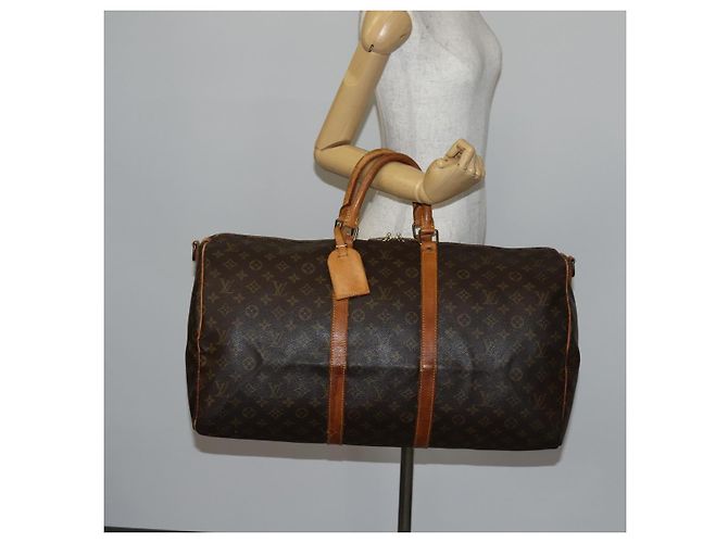 LOUIS VUITTON Monogram Keepall Bandouliere 55 Borsa Boston M41414 LV Auth 142469 Monogramma - vista 23