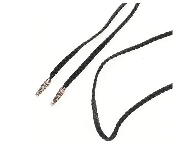 Collar Chrome Hearts Scroll Razor Blade Ag925 Negro Auth 141205M - vista 3