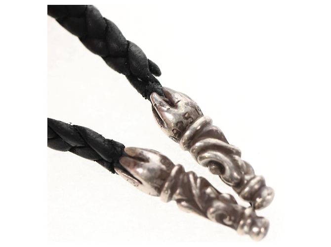 Collar Chrome Hearts Scroll Razor Blade Ag925 Negro Auth 141205M - vista 6