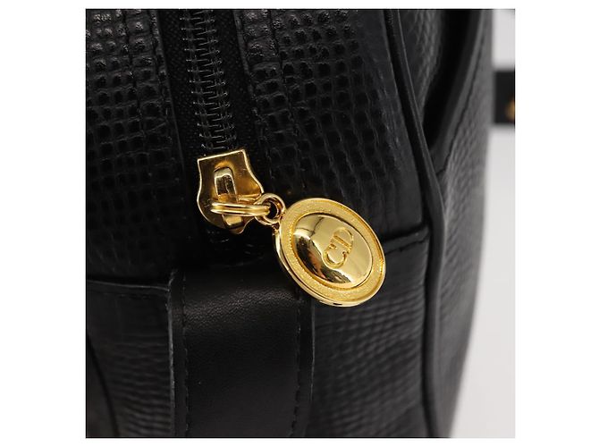 Borsa a Spalla Christian Dior in Pelle Nera e Oro Auth 146794 Nero D'oro - vista 10