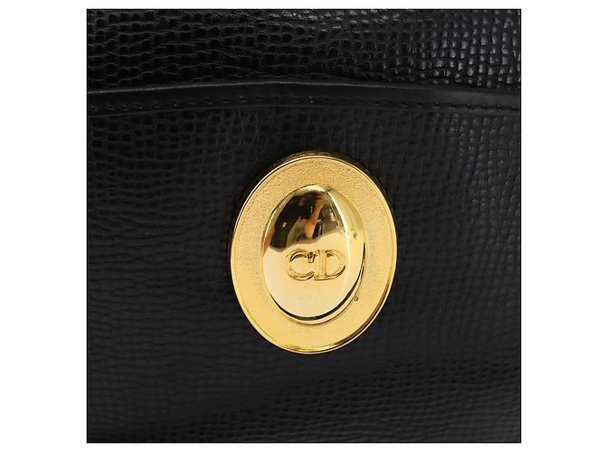 Borsa a Spalla Christian Dior in Pelle Nera e Oro Auth 146794 Nero D'oro - vista 17