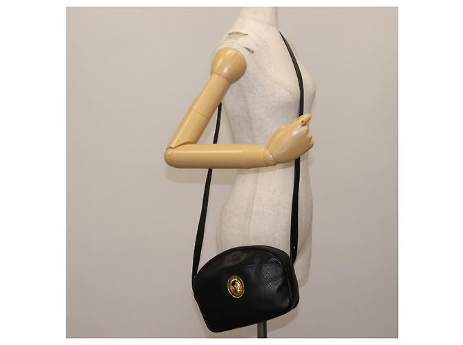 Borsa a Spalla Christian Dior in Pelle Nera e Oro Auth 146794 Nero D'oro - vista 21