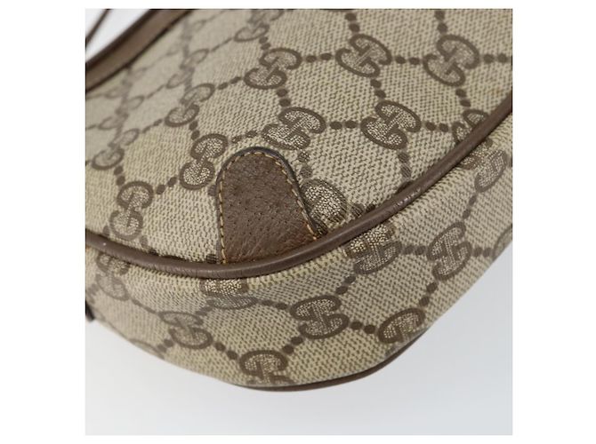 Borsa Sherry Line GG Supreme Web di GUCCI in PVC beige e oro 89 02 066 Auth BA7117 D'oro - vista 14