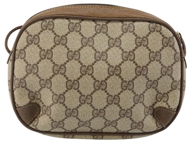 Borsa Sherry Line GG Supreme Web di GUCCI in PVC beige e oro 89 02 066 Auth BA7117 D'oro - vista 2