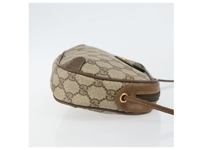 Borsa Sherry Line GG Supreme Web di GUCCI in PVC beige e oro 89 02 066 Auth BA7117 D'oro - vista 3