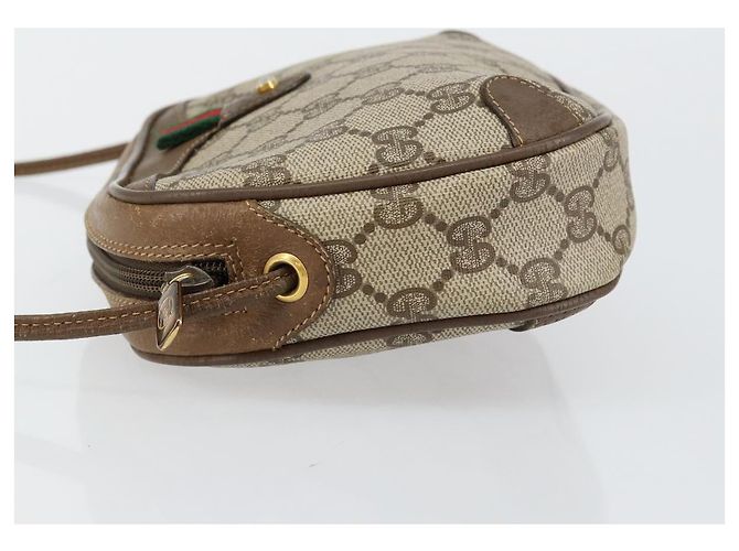 Borsa Sherry Line GG Supreme Web di GUCCI in PVC beige e oro 89 02 066 Auth BA7117 D'oro - vista 4