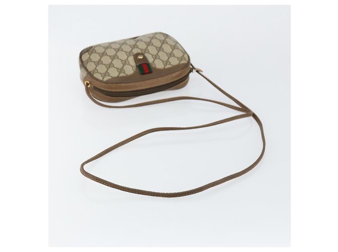Borsa Sherry Line GG Supreme Web di GUCCI in PVC beige e oro 89 02 066 Auth BA7117 D'oro - vista 7