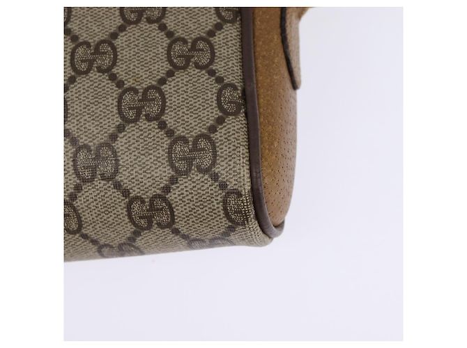 Bolsa de Ombro Gucci GG Supreme Web Sherry Line PVC Bege 116 02 089 Auth 148264 Dourado - vista 17