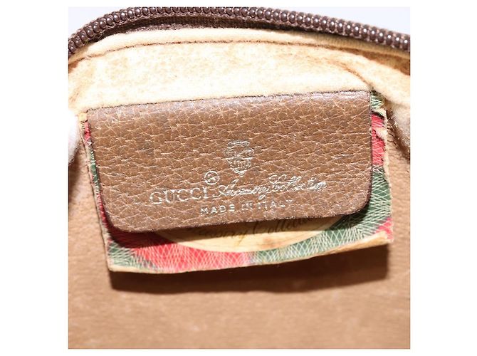 Bolsa de Ombro Gucci GG Supreme Web Sherry Line PVC Bege 116 02 089 Auth 148264 Dourado - vista 19