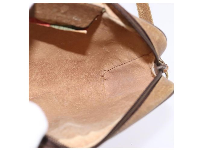 Bolsa de Ombro Gucci GG Supreme Web Sherry Line PVC Bege 116 02 089 Auth 148264 Dourado - vista 20